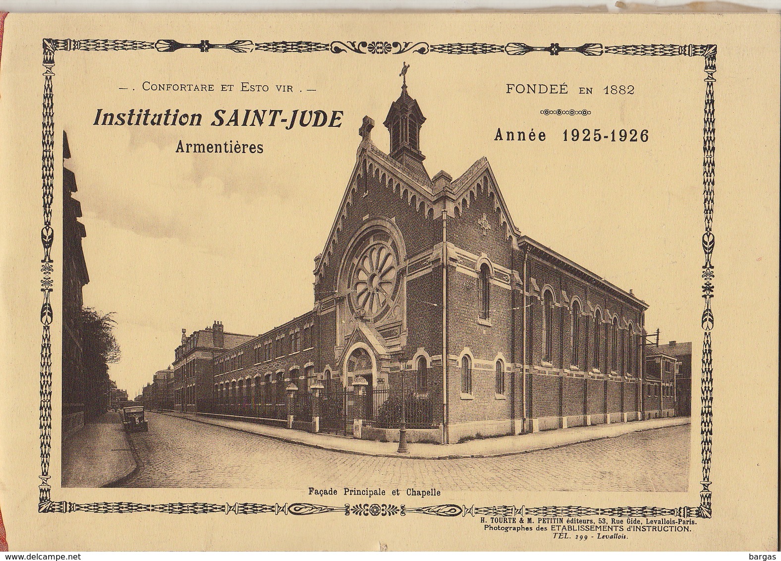 Ecole Institution Saint Jude à Armentières Nord Année 1925 - 1926 - 1901-1940