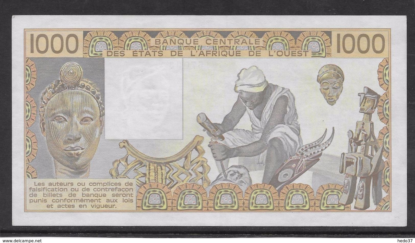Côte D'Ivoire - 1000 Francs - 1990 -  Pick N°107Aj - Neuf - Ivoorkust