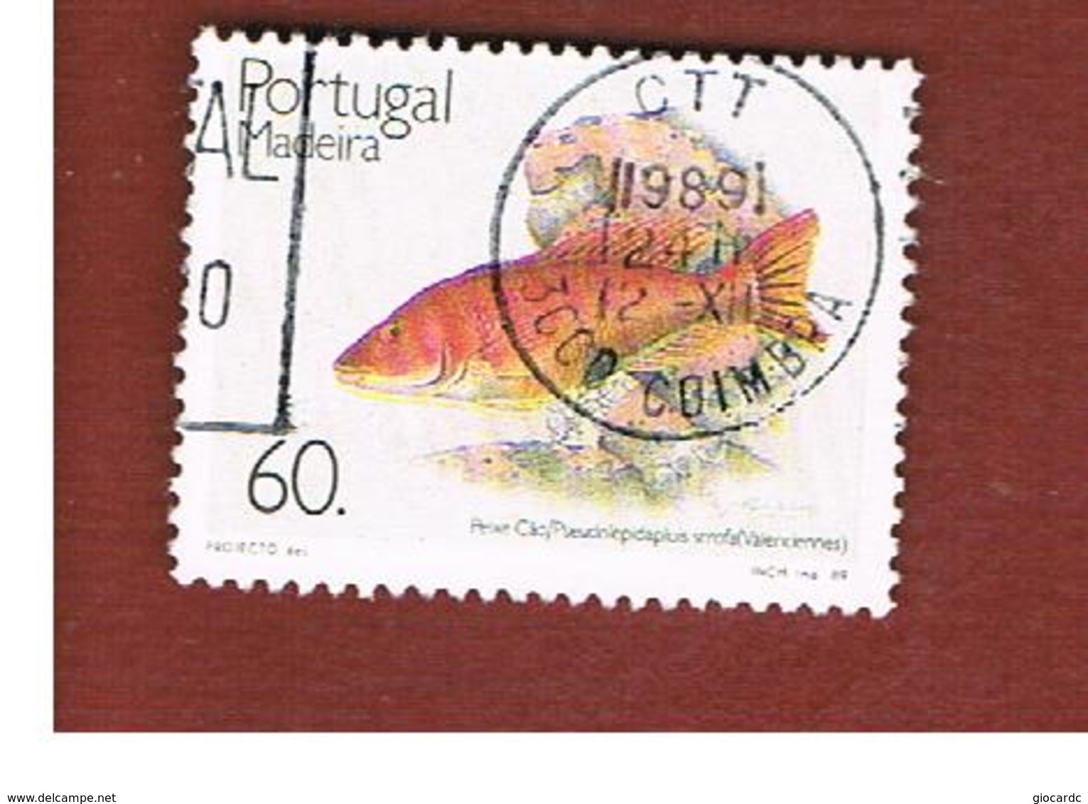 MADEIRA  - SG 251 -  1989 FISHES   -    USED - Madeira