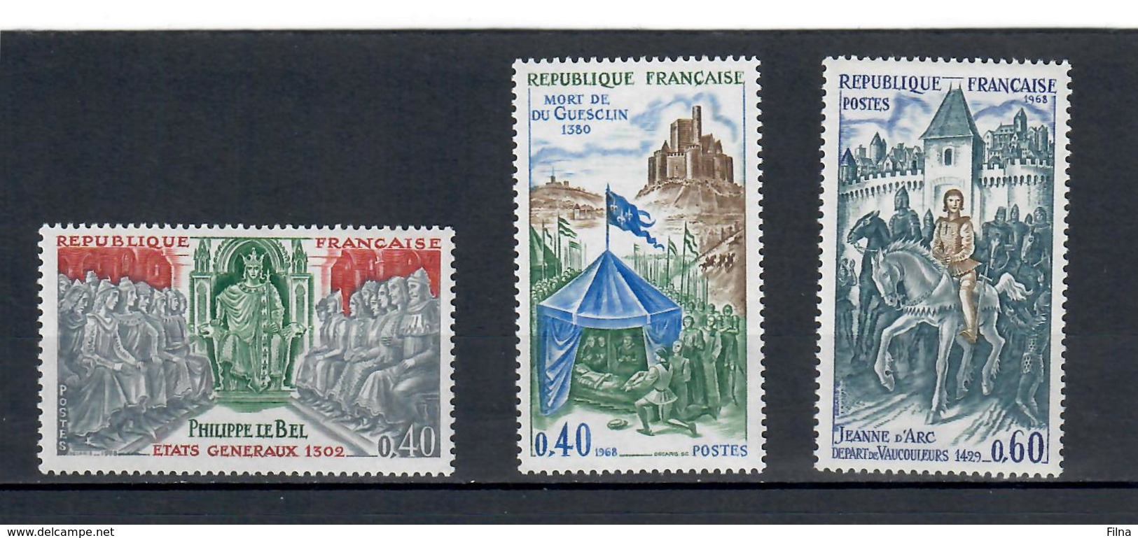 FRANCIA - 1968 - STORIA DELLA FRANCIA 3A SERIE. SERIE COMPLETA MNH** - Unused Stamps