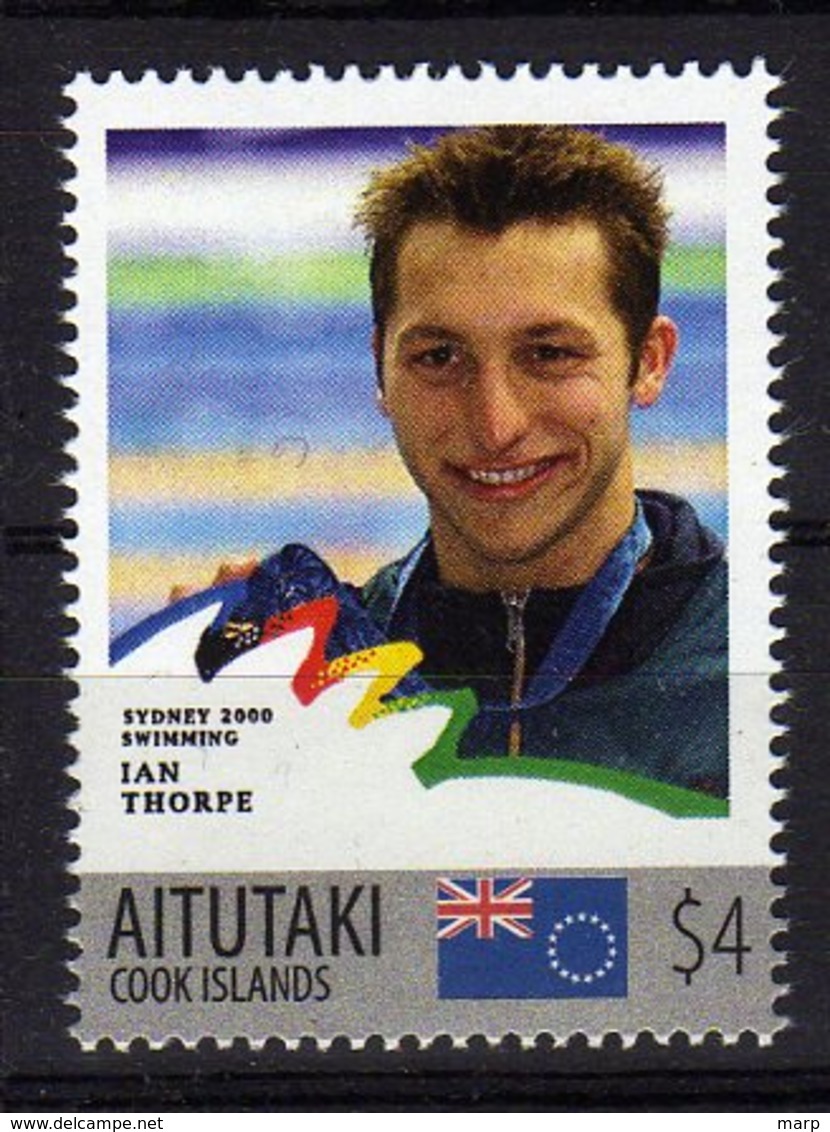 Sydney Olympics 2000 Mnh Stamp With Gold Medal Winner Ian Thorpe.Swimming. Aitutaki 4$ - Estate 2000: Sydney - Paralympic