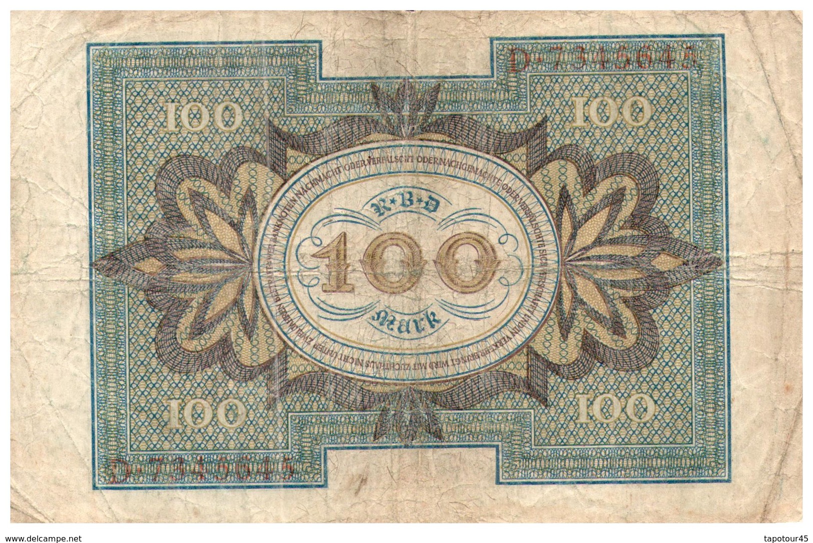 Billets > Allemagne >   100 Mark 1920 - 100 Mark