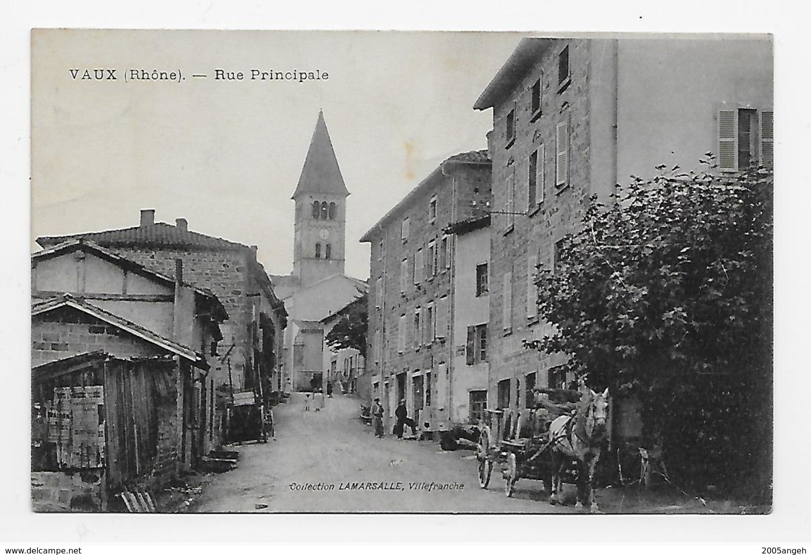 69 Dép.- Vaux (Rhône). - Rue Principale. Collection Lamarsalle, Villefranche. Carte Postale Ayant Voyagée, Timbre Décoll - Vaux-en-Velin