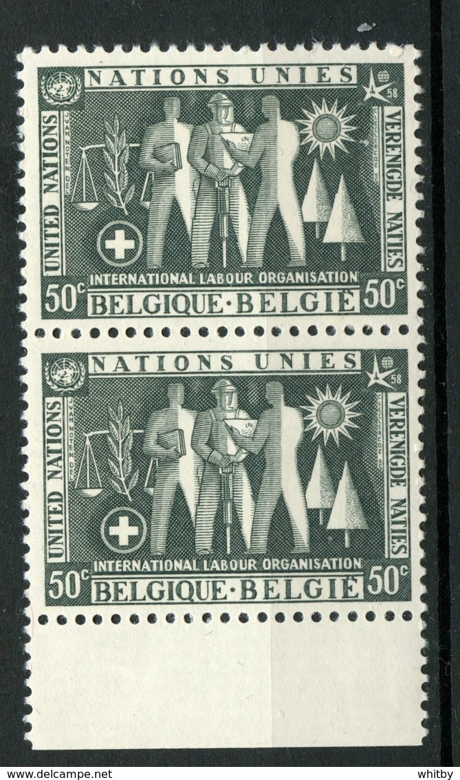 Belgium 1958 50c Labor Union Issue  #516  MNH Pair - Unused Stamps