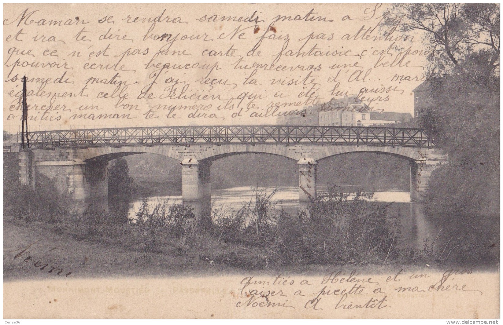 Mornimont-Moustier Passerelle  Circulée En 1908 - Jemeppe-sur-Sambre