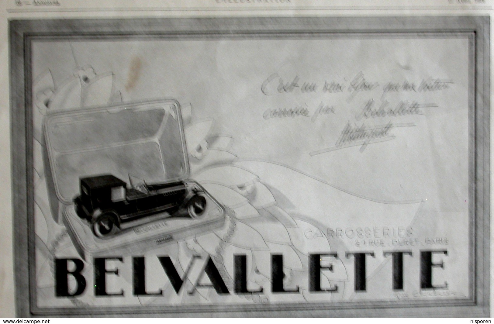 Publicité L'illustration 1926 - Automobile Ancienne - Carrosseries Belvalette 21 Rue Duret Paris - Pubblicitari