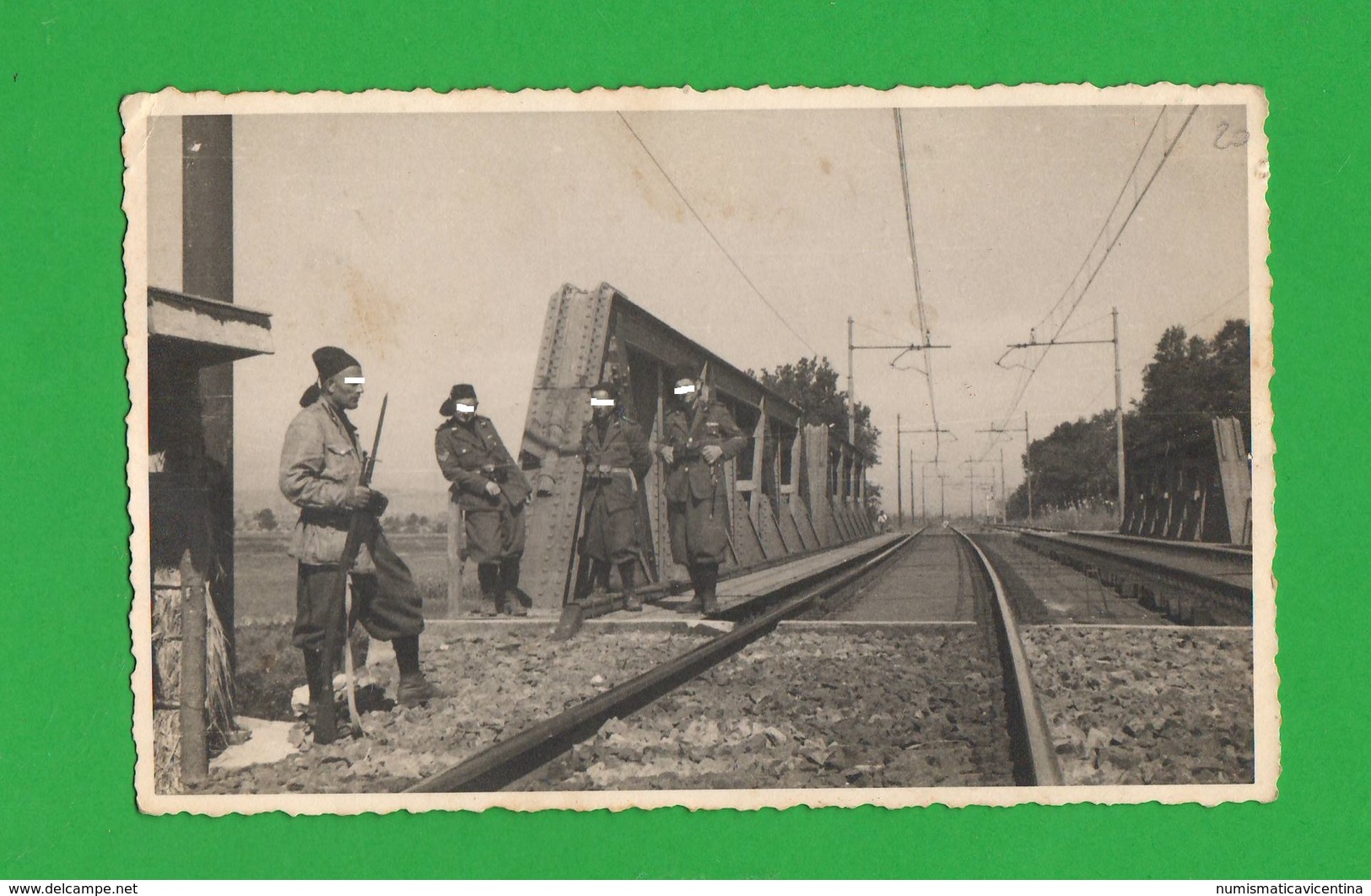 Milizia Ferroviaria Polizia 1940 Foto Con Dedica Treni Ponti - Guerra, Militari