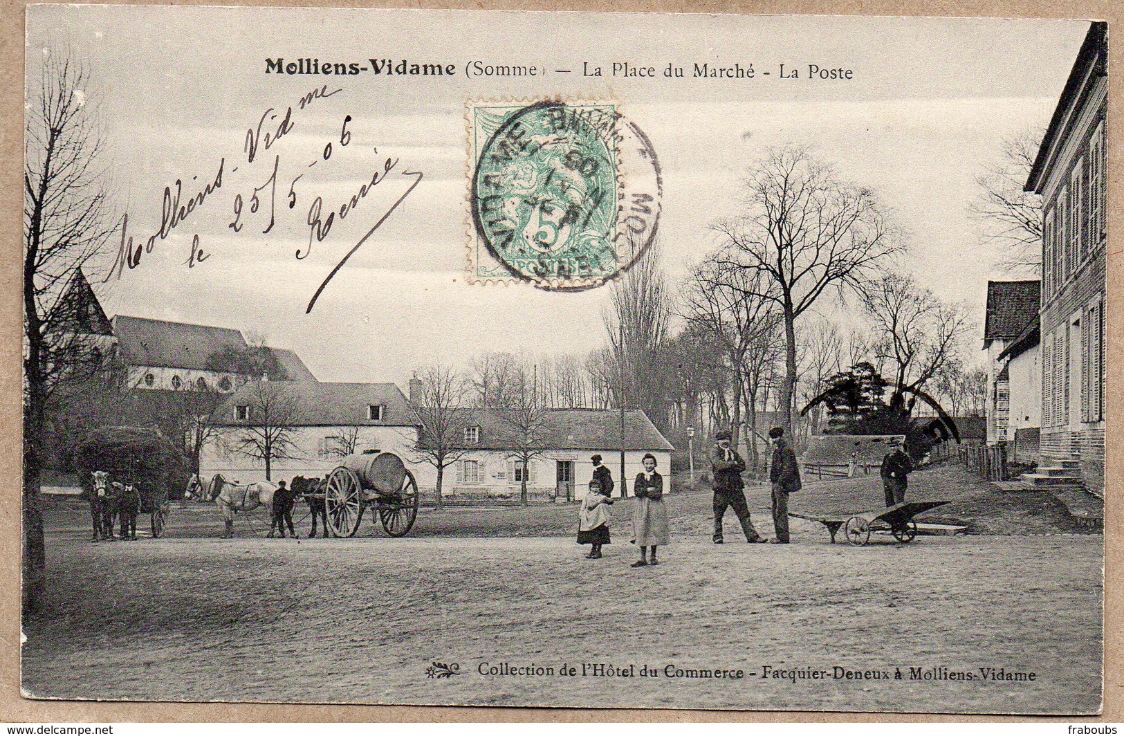 80 - MOLLIENS VIDAME - LA PLACE DU MARCHE - LA POSTE - ANIMEE - 1905 - Autres & Non Classés