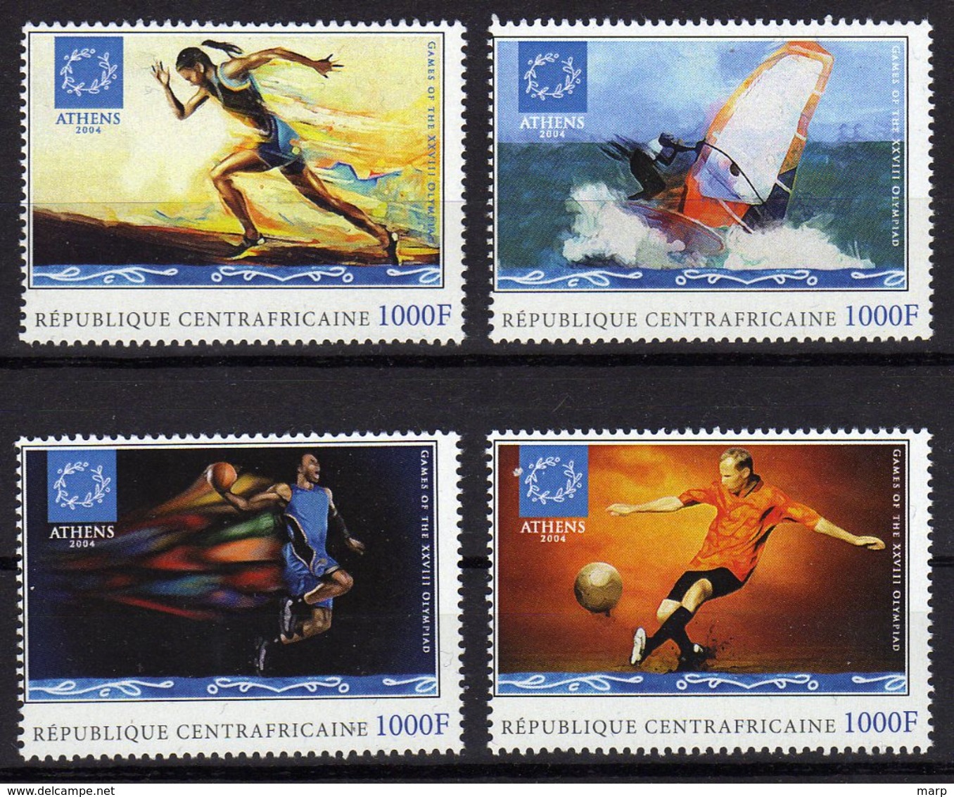 Athene 2004 Olympics Mnh Stamps Centrafricaine - Verano 2004: Atenas