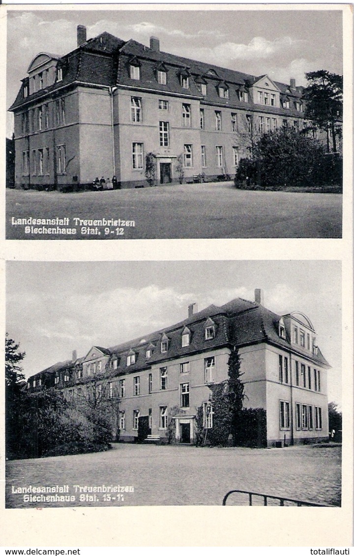 TREUENBRIETZEN Landesanstalt Siechenhaus Hospital Krankenhaus Station 9-12 + 13-17 Gelaufen 29.8.1936 Fotokarte - Treuenbrietzen