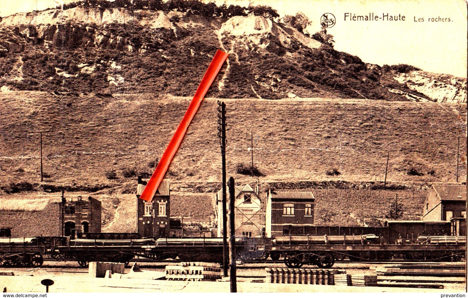 FLEMALLE-Haute - Les Rochers - Avec Wagons Chargés Au Bas De La Carte - Flémalle