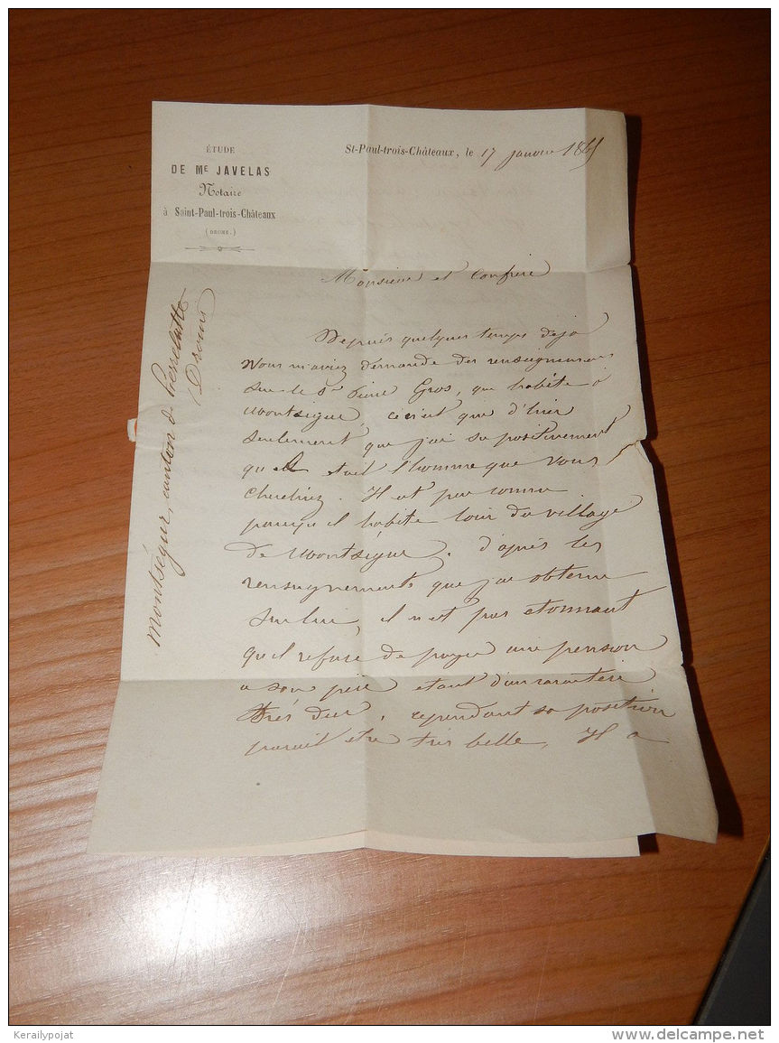 France 1865 Saint-Paul-Trois-Chateaux Letter__(L-15540) - 1863-1870 Napoléon III Lauré