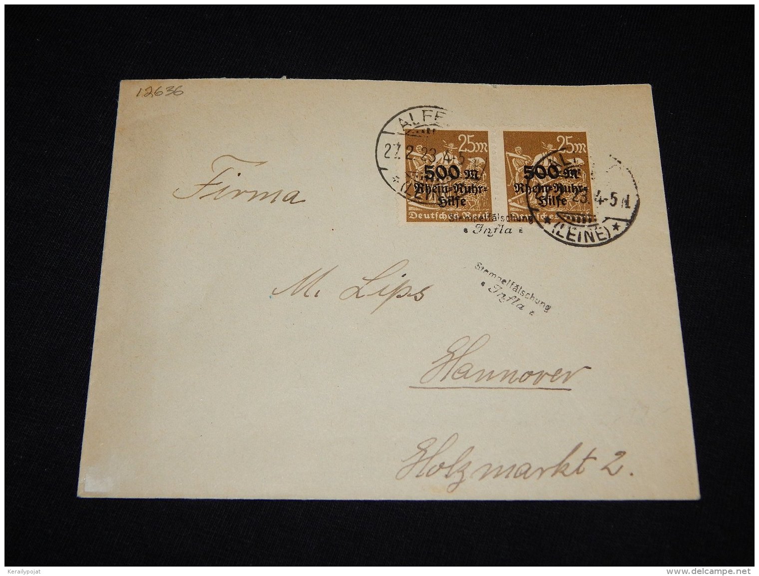 Germany 1923 Alfeld Infla Stamp Cover__(L-12636) - Autres & Non Classés