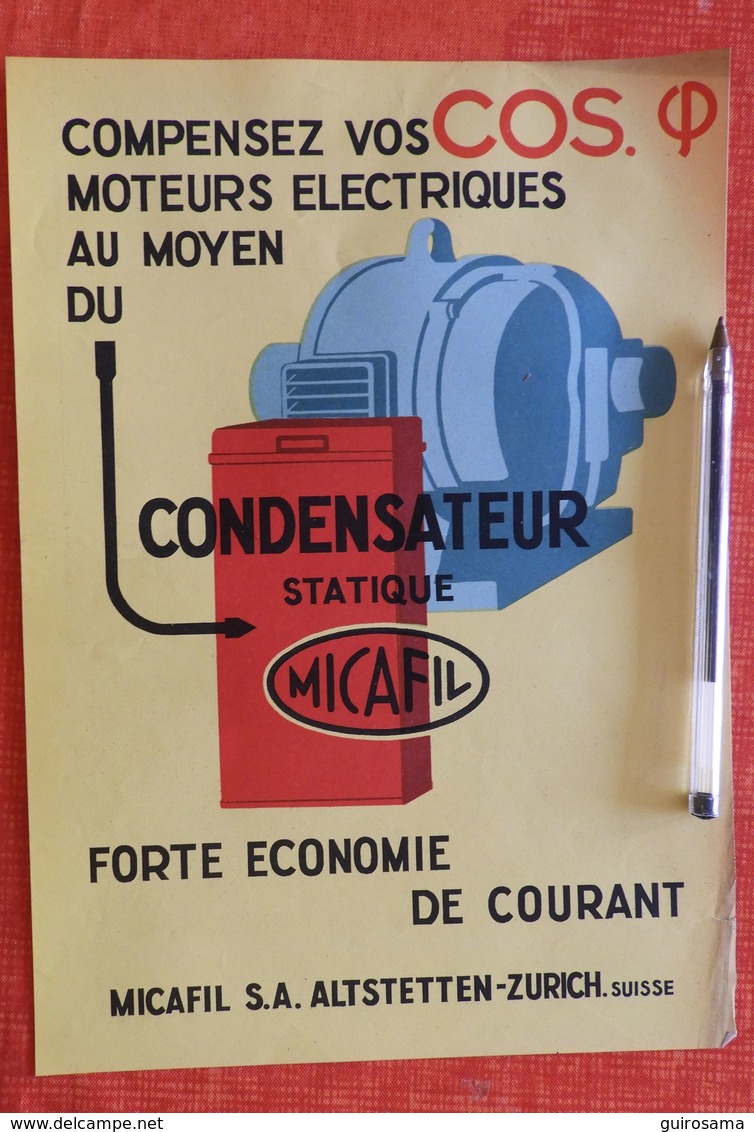 Micafil - Condensateur - 1931 - Moteur électrique - Switzerland