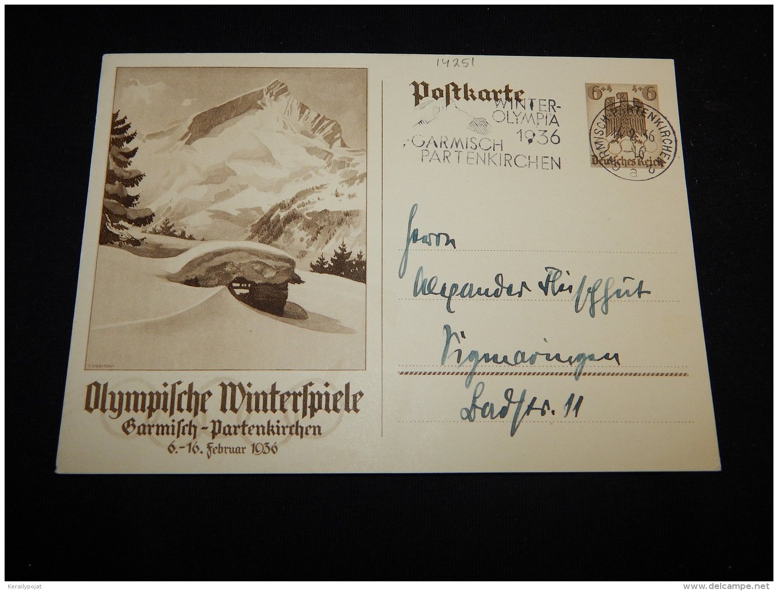 Germany 1936 Garmisch-Partenkirchen Olympic Stationery Card__(L-14251) - Otros & Sin Clasificación