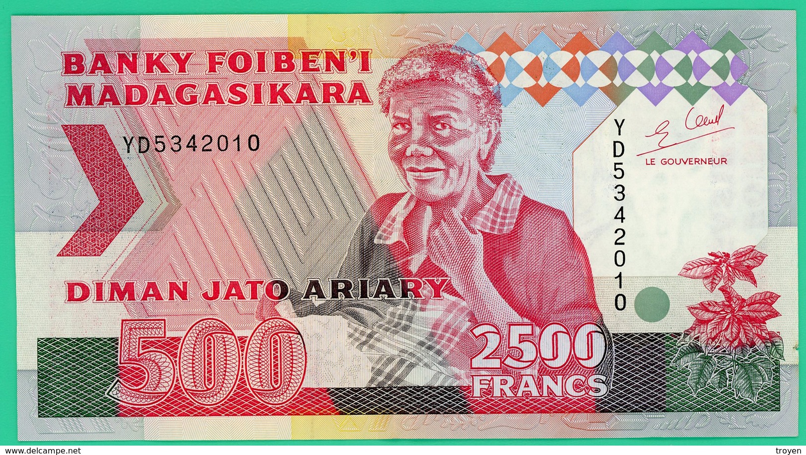 2500 Francs - Madagascar - N°. YD5342010 - Sup - - Madagascar