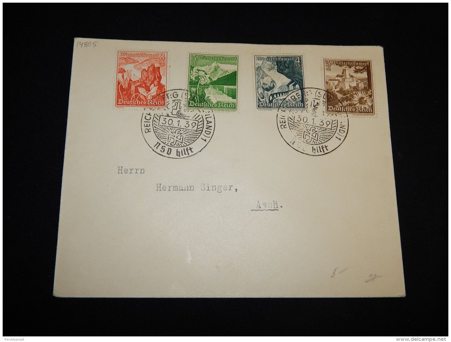 Germany 1939 Reichenberg Special Cancellation Cover__(L-14805) - Lettres & Documents