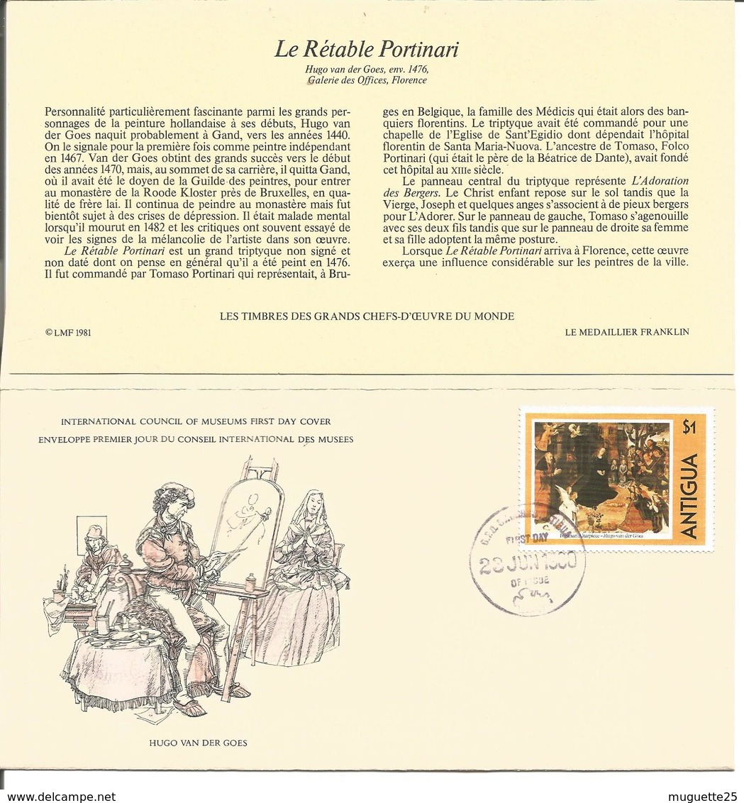 Lot De 5 Enveloppes 1er Jour Tableaux De Peintres : Prayer Books -Rubens -Hugo Van Der Goes Avec Explication Sur Fiche - Paintings