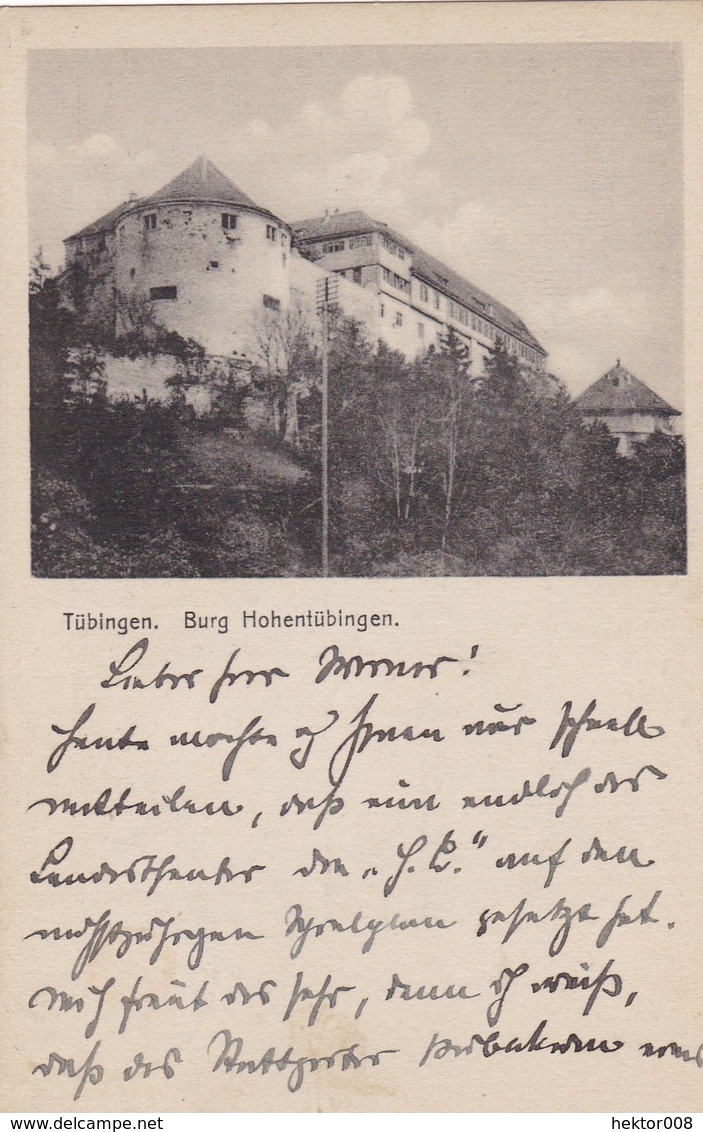 Künstler AK  Tübingen ,Burg Hohen Tübingen.gelaufen 1928..( OR 14 ) - Tuebingen