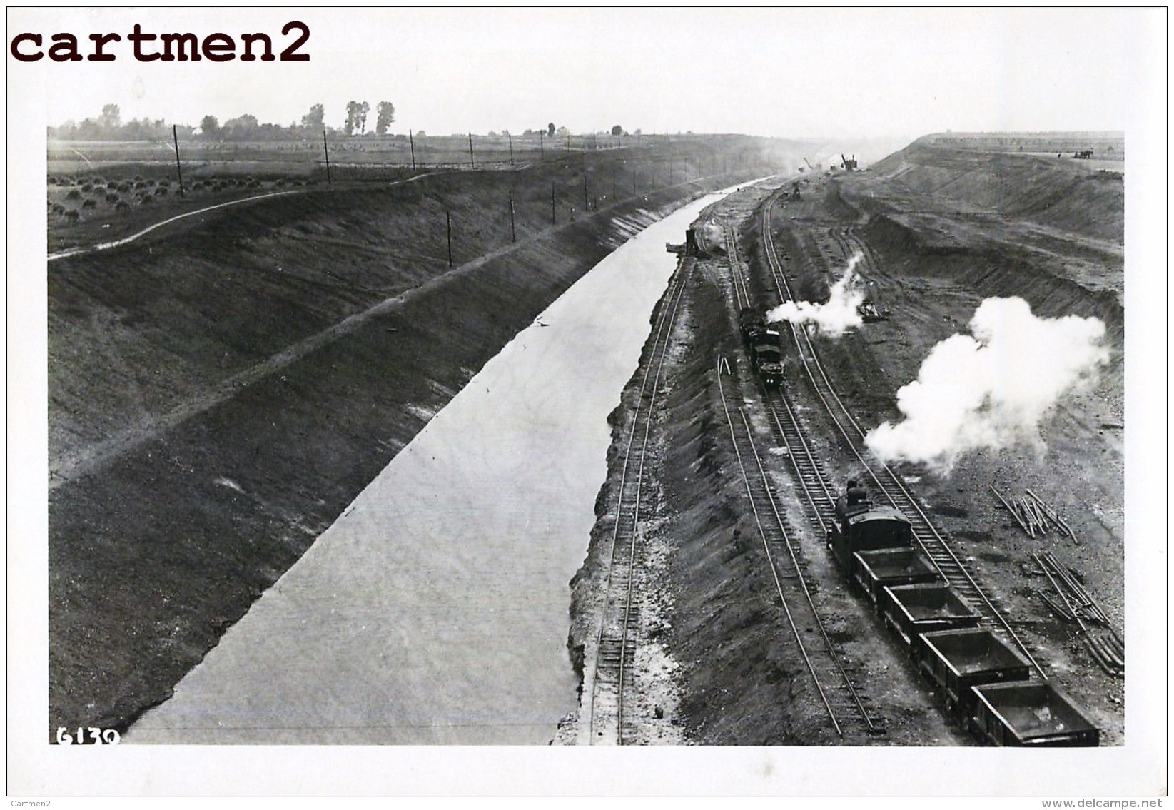 VROENHOVEN CANAL TRANCHEE TRAIN LOCOMOTIVE CHANTIER TRAVAUX PUBLIC CONSTRUCTION GENIE CIVIL Peniche Camion Bulldozer - Riemst