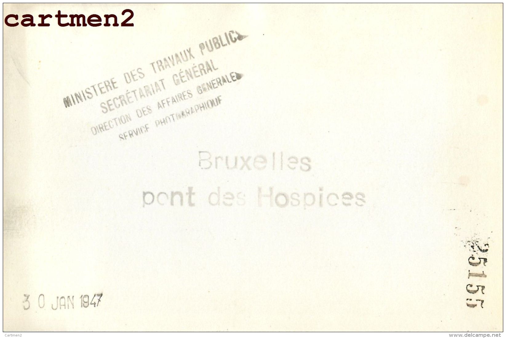 BRUXELLES PONT DES HOSPICES 1947 CHANTIER TRAVAUX PUBLIC CONSTRUCTION GENIE CIVIL GRUE - Avenues, Boulevards