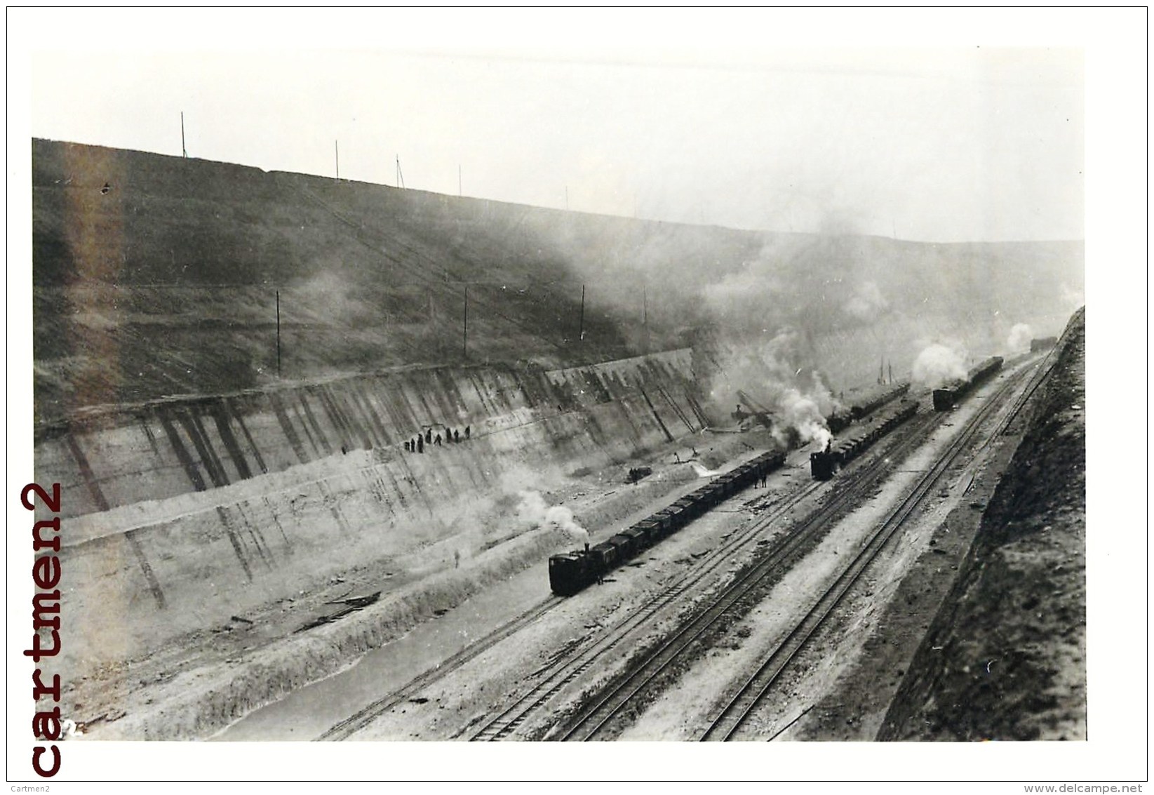 VROENHOVEN CANAL TRANCHEE TRAIN LOCOMOTIVE CHANTIER TRAVAUX PUBLIC CONSTRUCTION GENIE CIVIL Peniche Camion Bulldozer - Riemst