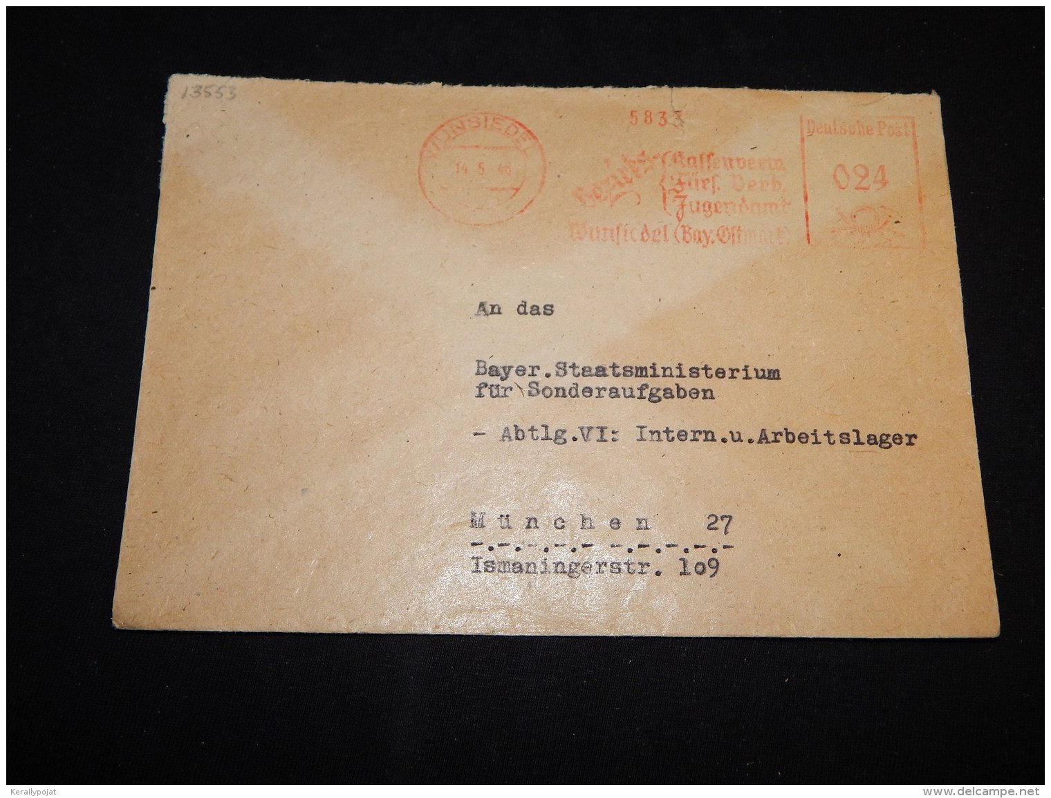 Germany 1948 Wunsiedel Meter Mark Cover__(L-13553) - Autres & Non Classés