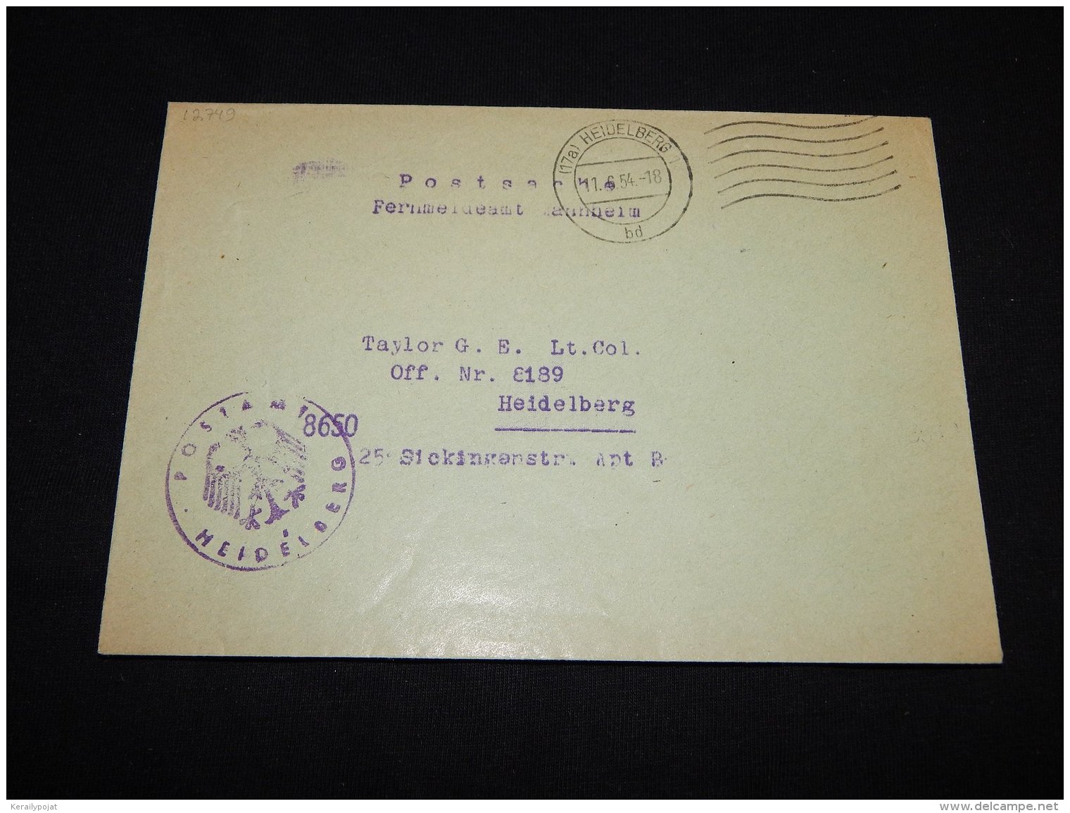 Germany 1954 Heidelberg Postamt Cover__(L-12749) - Other & Unclassified