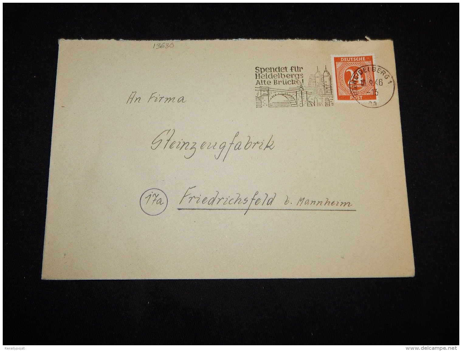 Germany Allied 1946 Heidelberg Slogan Cancellation Cover__(L-13630) - Otros & Sin Clasificación