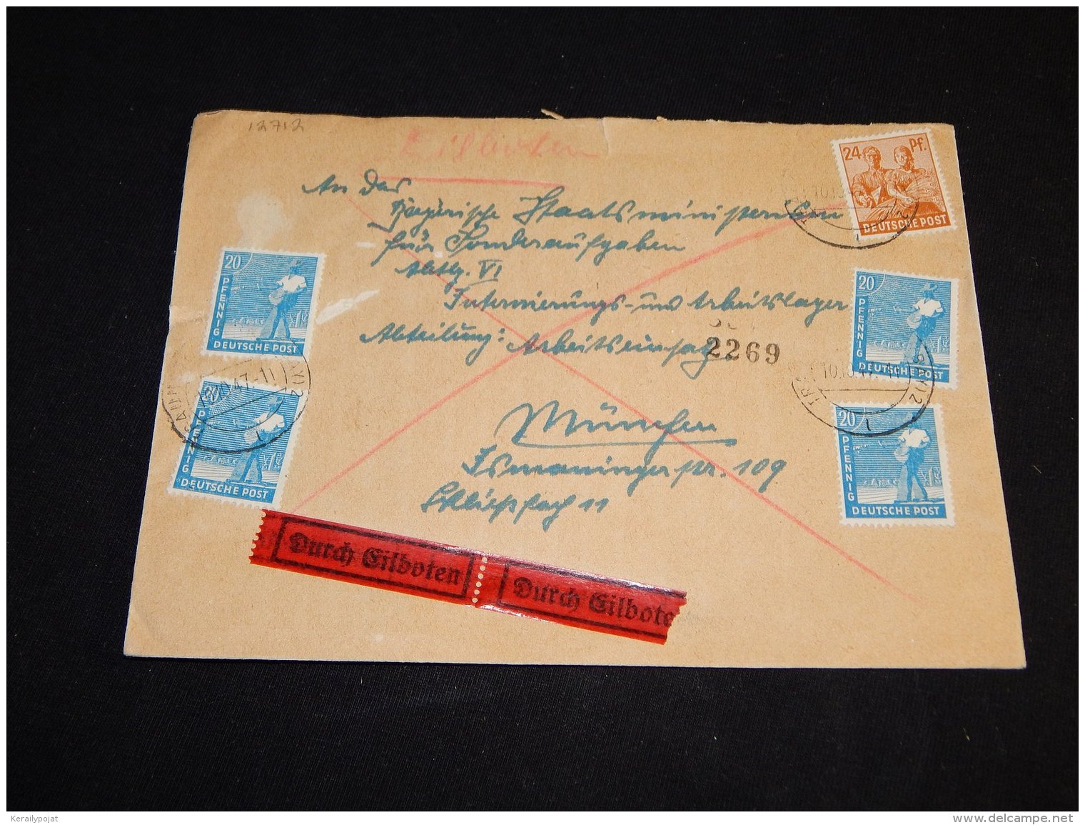 Germany Allied 1947 Durch Gilboten Cover__(L-12712) - Sonstige & Ohne Zuordnung