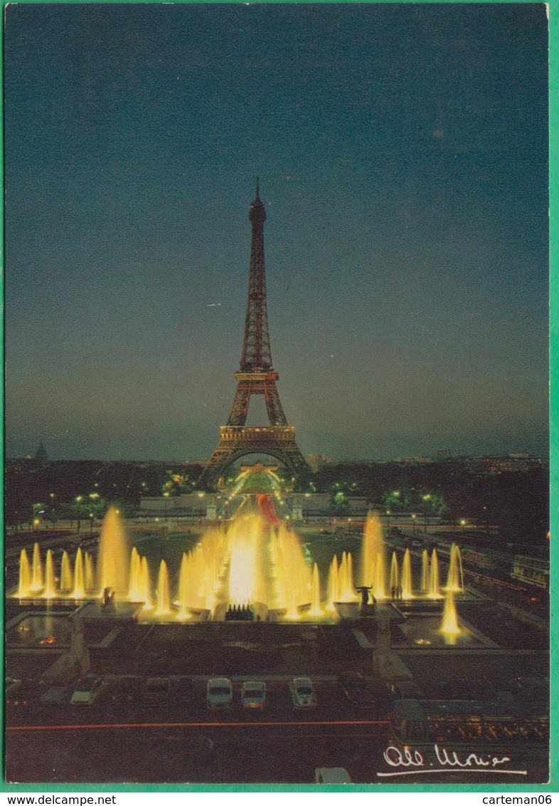 75 - Paris 16° - Les Fontaines Du Palais De Chaillot Et La Tour Eiffel - Editeur: Albert Monier N°10726 - District 16