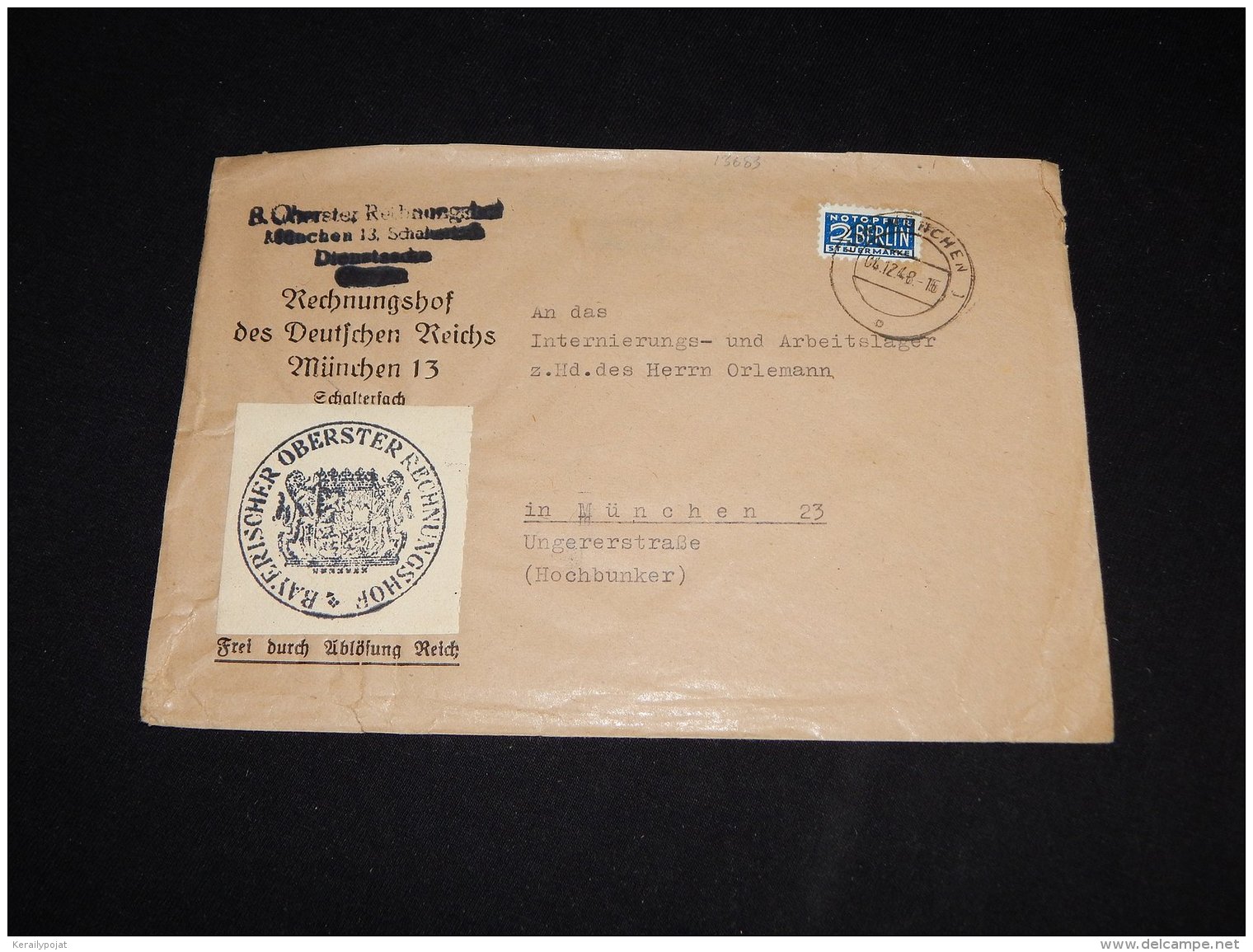 Germany Bizone 1948 Munchen Business Cover__(L-13683) - Sonstige & Ohne Zuordnung