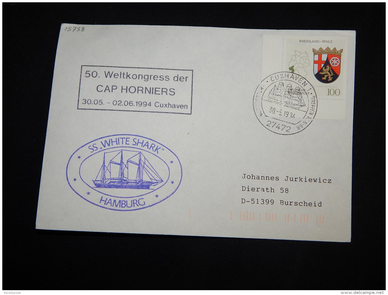Germany BRD 1994 Cuxhaven SS White Shark Cover__(L-15738) - Covers & Documents