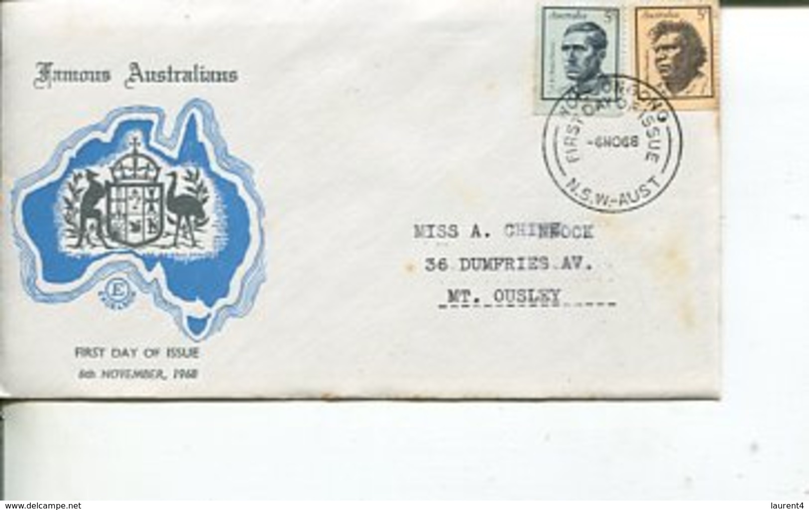 (875) Australia - Australian Excelsior FDC Cover (Famous Australian) 2 Covers - Nigeria