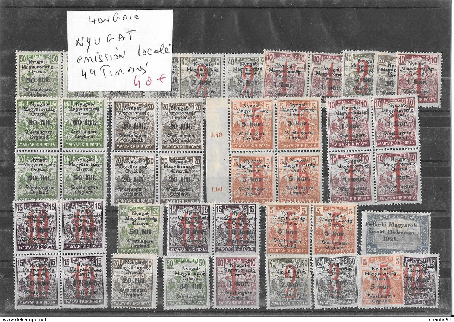 HONGRIE NYUGAT EMISSION LOCALE 44 TIMBRES - Ortsausgaben