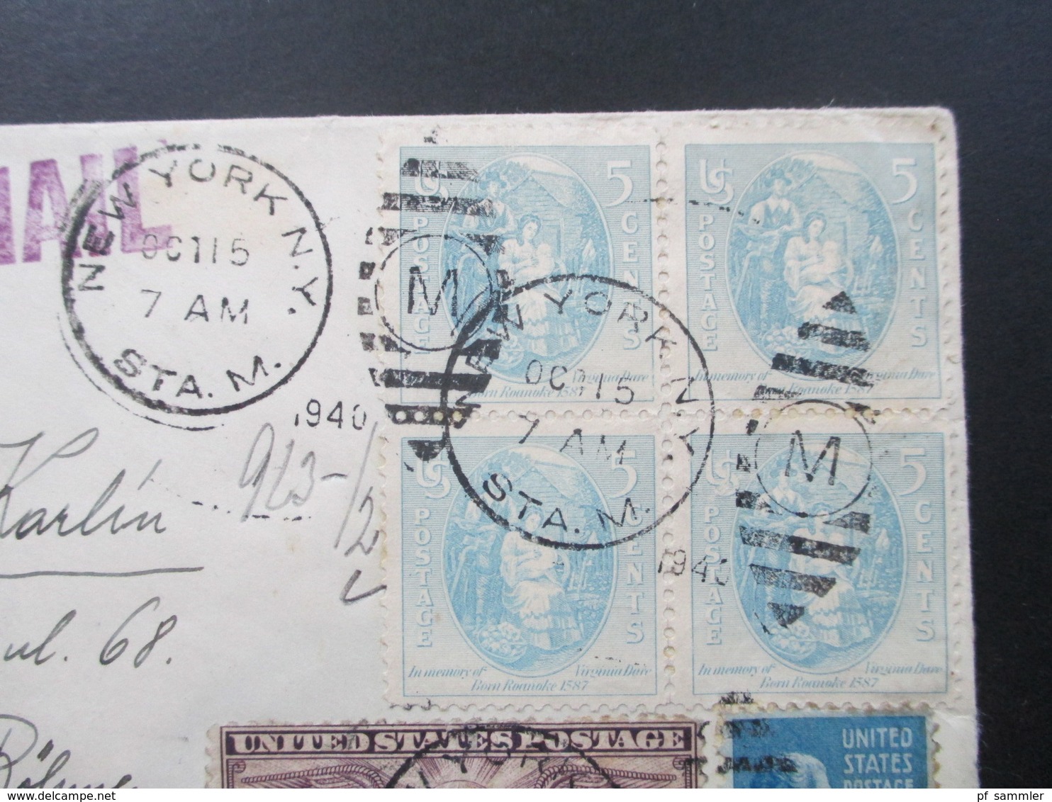 USA 1940 Luftpost / Air Mail Nach Prag Böhmen Und Mähren Protektorat. Via Clipper. OKW Zensur - Cartas & Documentos