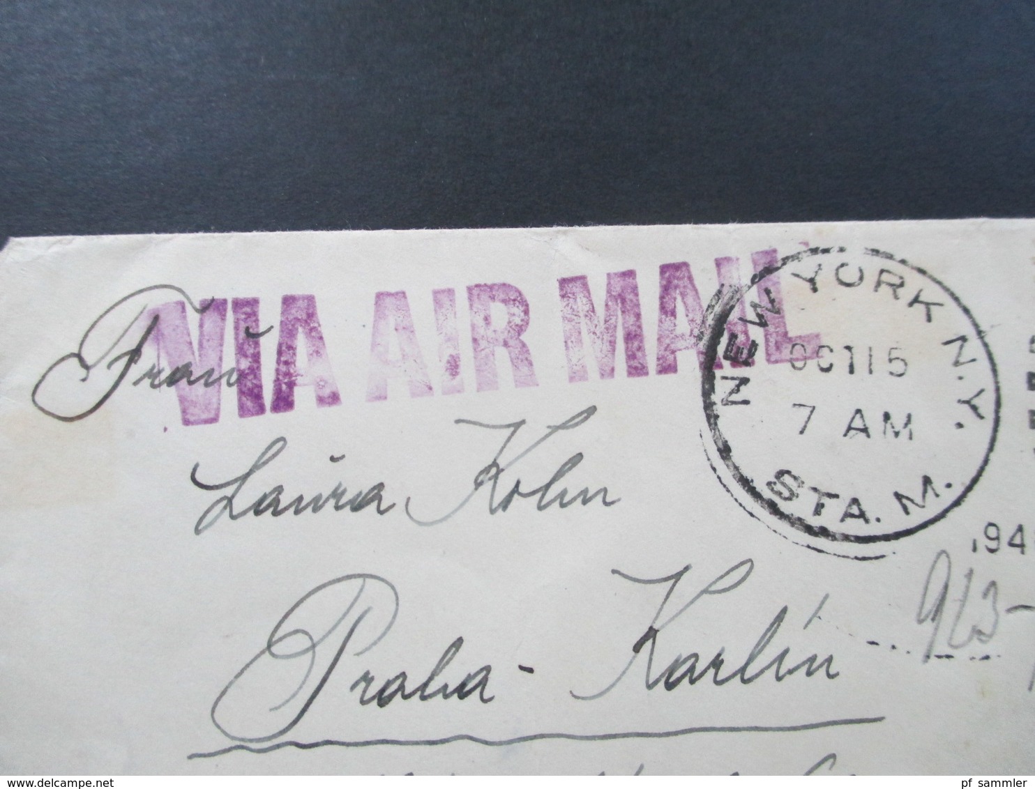 USA 1940 Luftpost / Air Mail Nach Prag Böhmen Und Mähren Protektorat. Via Clipper. OKW Zensur - Lettres & Documents