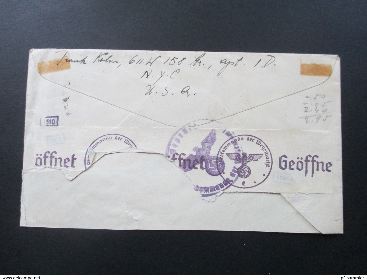 USA 1940 Luftpost / Air Mail Nach Prag Böhmen Und Mähren Protektorat. Via Clipper. OKW Zensur - Covers & Documents