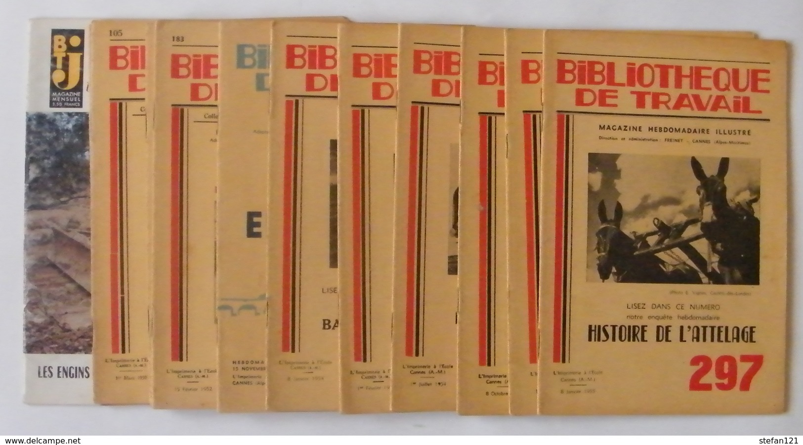 Lot De 13 Revues - Bibliothèque De Travail - Transports - 1949 à 1967 - 23 X 15,5 Cm - Wholesale, Bulk Lots