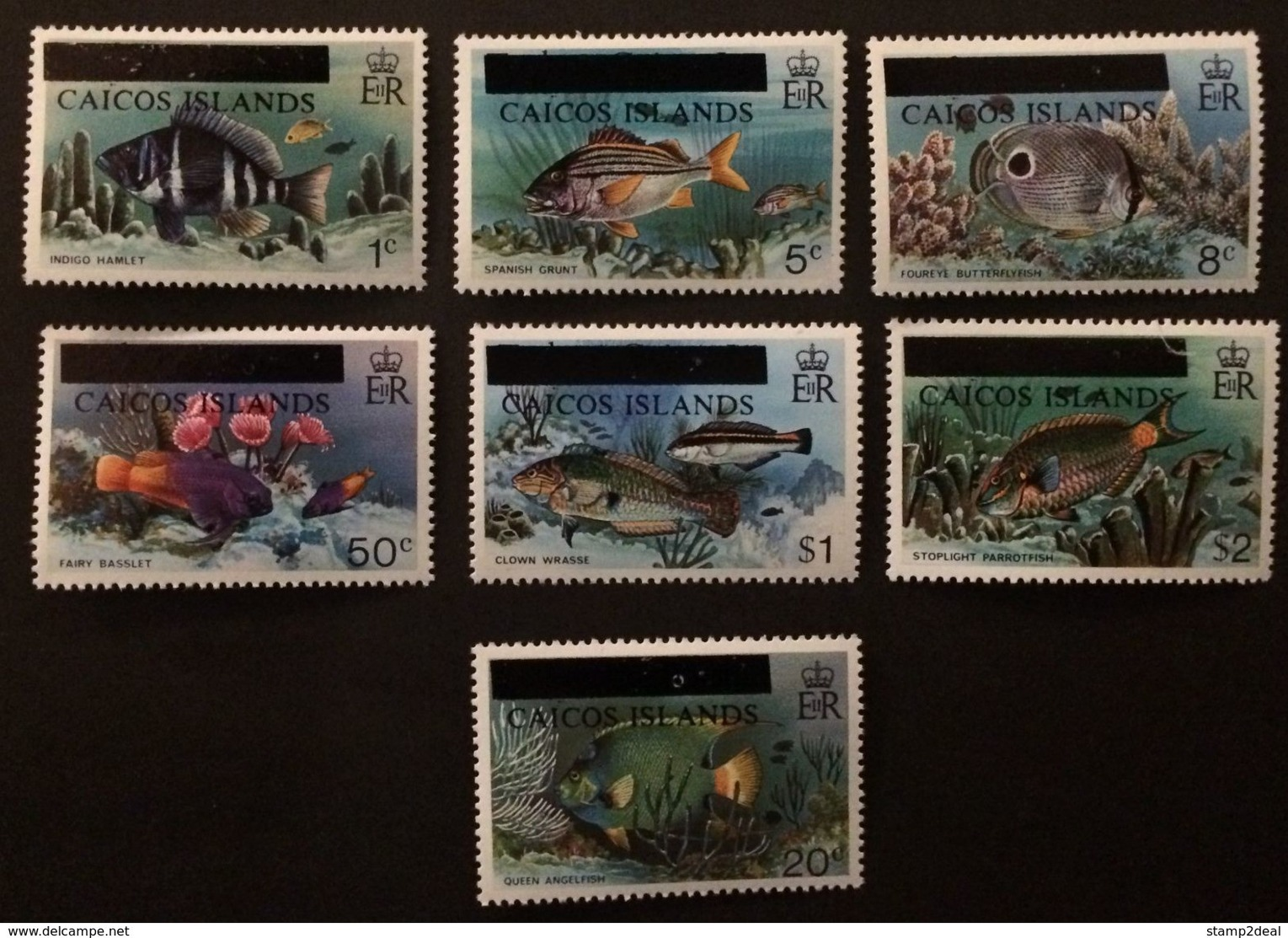 Caicos Islands 1981** Mi.1-7. Fishes MNH [21;11] - Poissons