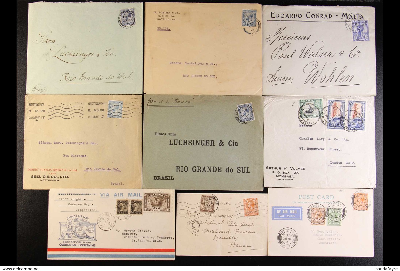 QV TO KGV GB AND BRITISH COMMONWEALTH COVERS A Tantalising Hoard Of Mainly Commercial Covers And Cards Loose In A Shirt- - Autres & Non Classés