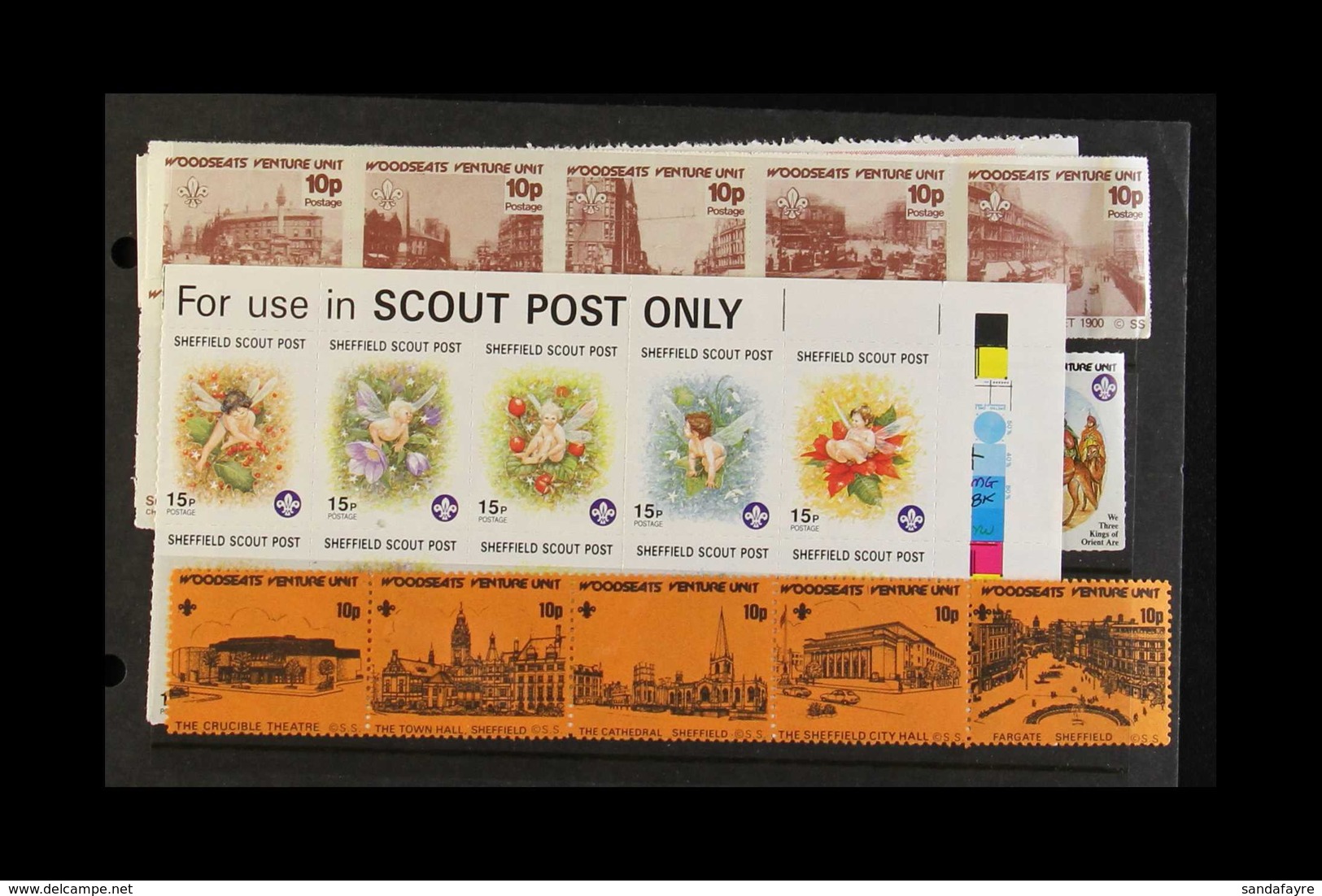 SCOUTS' POST 1960s/90s GREAT BRITAIN CHRISTMAS POSTAL SERVICE LABELS Amazing Hoard, Apparently All Different, We See Som - Andere & Zonder Classificatie