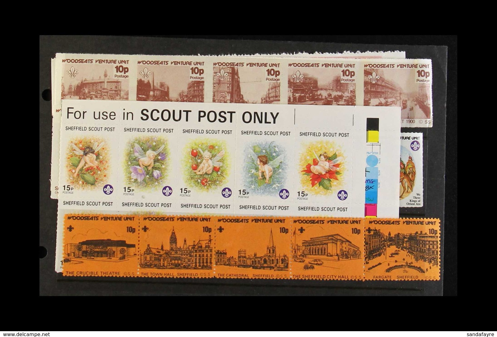 SCOUTS' POST 1960s/90s GREAT BRITAIN CHRISTMAS POSTAL SERVICE LABELS Amazing Hoard, Apparently All Different, We See Som - Altri & Non Classificati