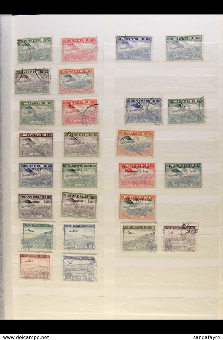 1925-50 AIR POSTS COLLECTION CAT £800+ Includes 1925 Set (less The 1fr) Fine Used, 1925 "Rep. Shqiptare" Overprints Comp - Albania