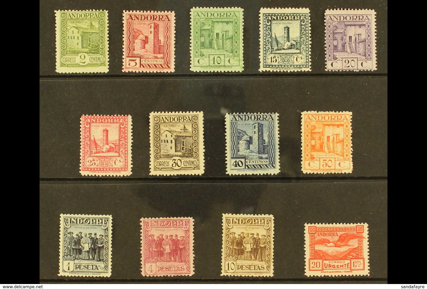SPANISH 1929-37 Definitives, Perf.14, Complete Set Plus 20c Express Letter, Yvert 15A/27A, SG 14A/25A, E26, Very Fine Mi - Autres & Non Classés