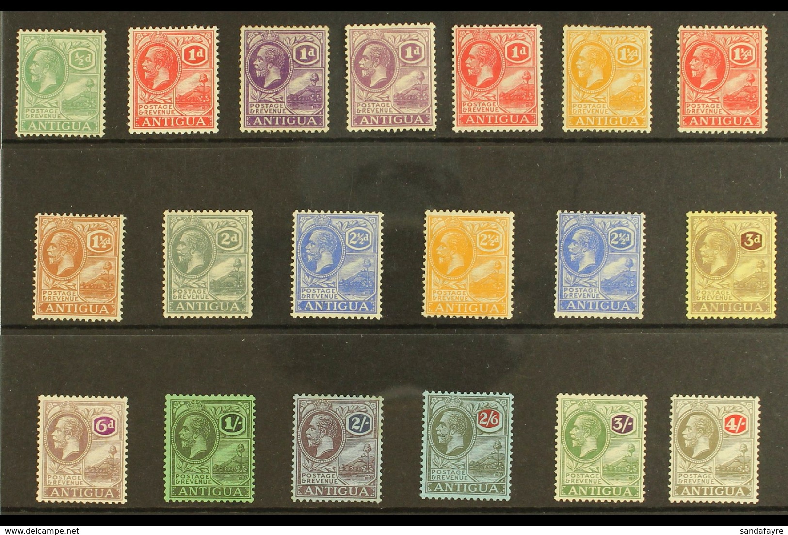 1921-29 Watermark Multiple Script CA Complete Set, SG 62/80, Including All The SG Listed Shades, Very Fine Mint. (19 Sta - Other & Unclassified