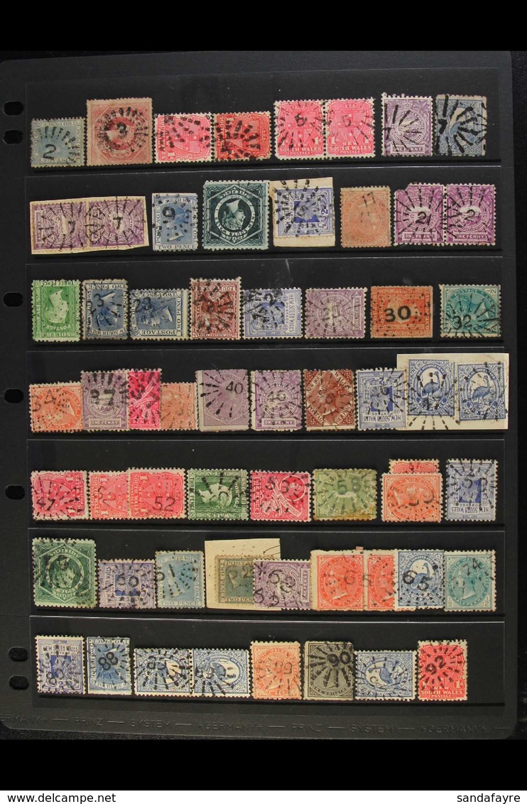 NEW SOUTH WALES "RAY" TYPE NUMERAL POSTMARKS. An Interesting Collection Of Used Stamps Selected For Nice Numeral Ray Typ - Altri & Non Classificati