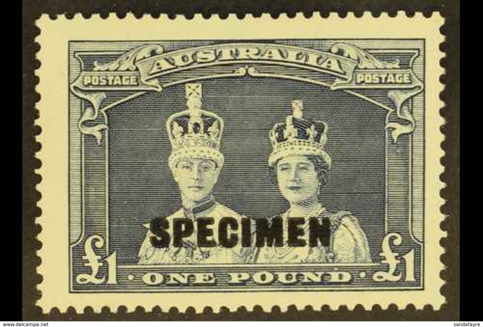 1937-49 £1 Bluish Slate Robes With "SPECIMEN" Overprint, SG 178s, Fine Mint, Very Fresh & Scarce. For More Images, Pleas - Other & Unclassified