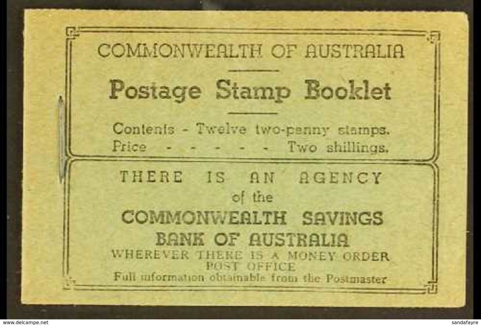 BOOKLETS 1938 2s Booklet, Black On Green Cover, Postal Rates On Interleaves, SG SB27, Fine And Scarce. For More Images,  - Other & Unclassified