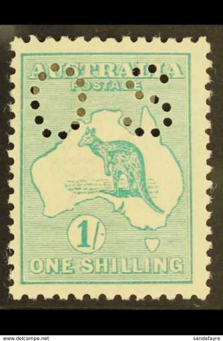 OFFICIAL 1914 1s Emerald Roo Punctured "OS", SG O25, Fine Mint, Very Fresh. For More Images, Please Visit Http://www.san - Altri & Non Classificati